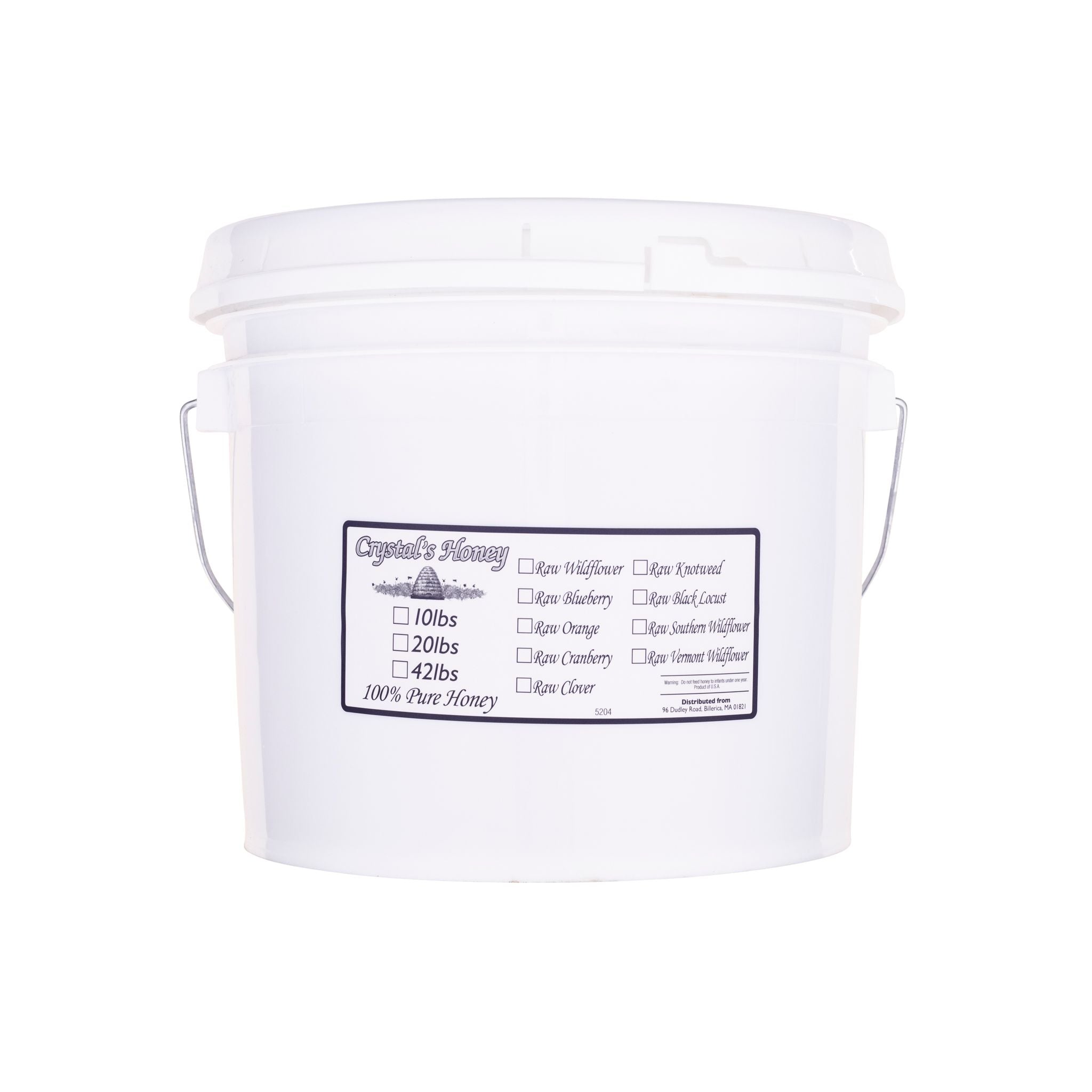 40lb Raw Honey pail · Raw Southern Wildflower (Ship Only) / Raw - Unheated & unfiltered - consistency can vary - Liquid - Solid or creamy