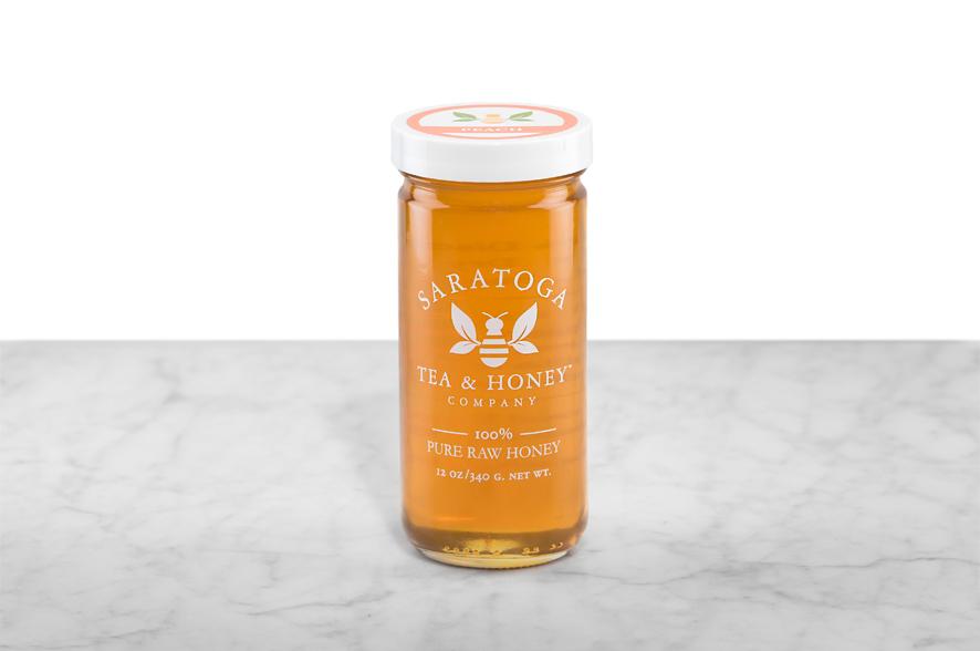 Peach Infused Honey · 12 oz Jar