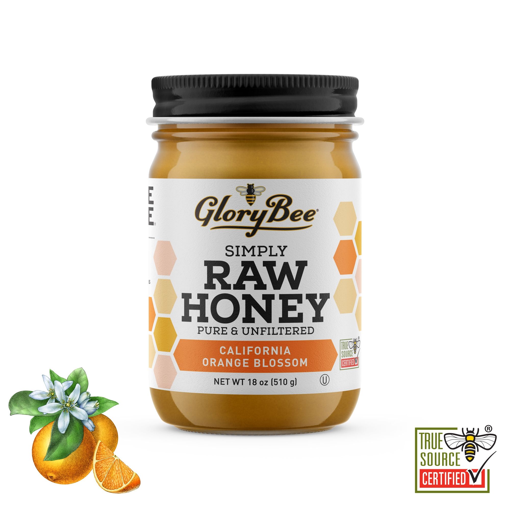 Raw California Orange Blossom Honey · 6 / 18 Ounce Case