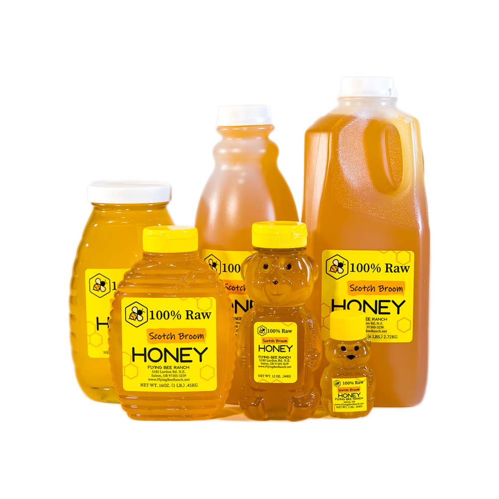 Scotch Broom Honey · Sizes: 1.5 lbs. Bottle