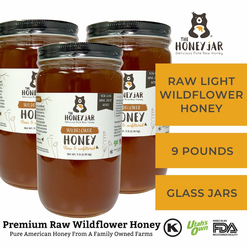 Light Utah Wildflower Honey- Raw and Unfiltered Bulk - 1 Quart (3lbs) · 3 Quarts (9 lbs) (Save $15.00)