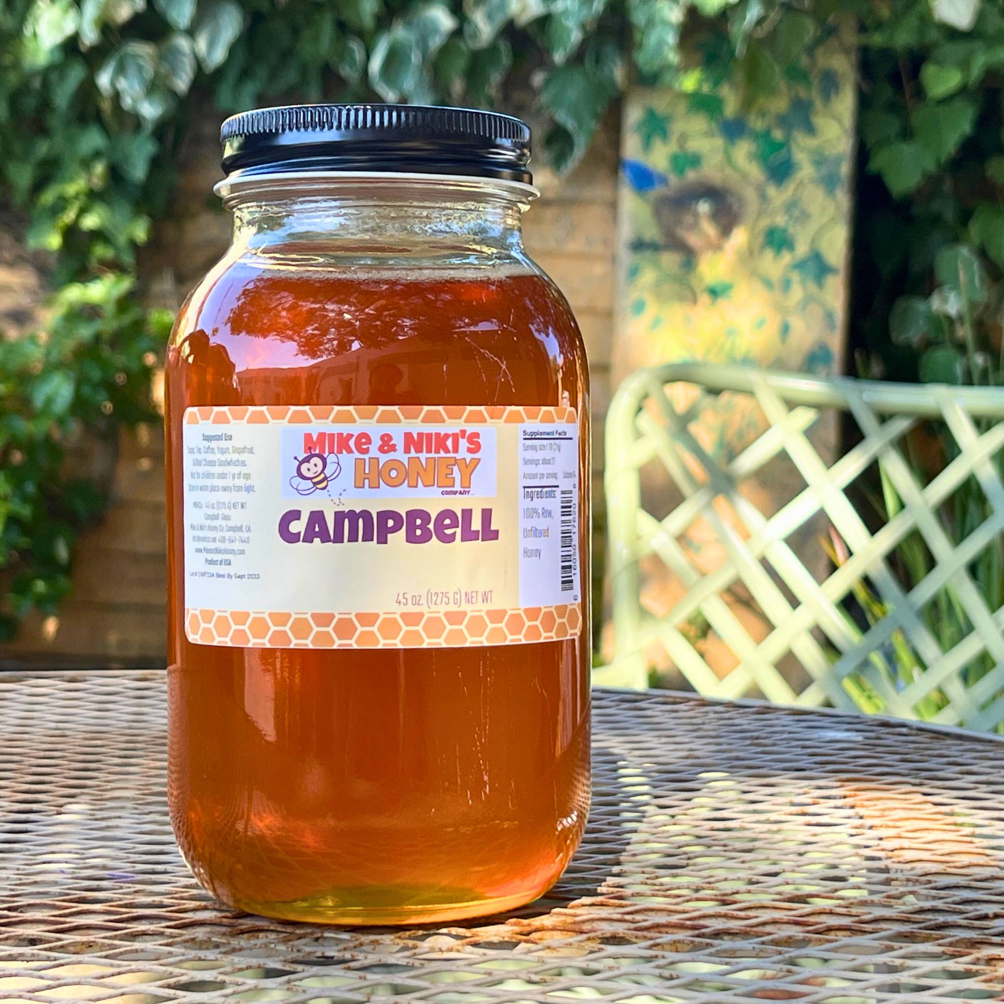 Campbell Wildflower Honey – 45 oz Mason Scoop-able Glass · Campbell Mason
