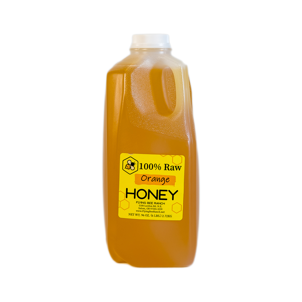 Orange Blossom Honey · Sizes: 6 lbs. Jug