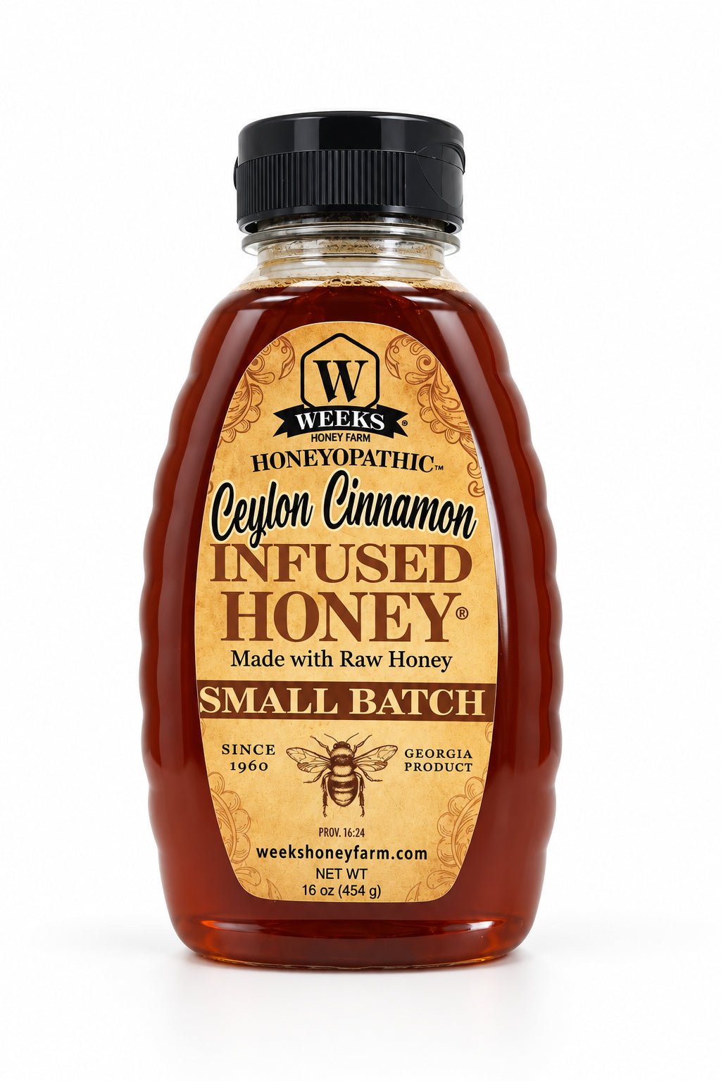 Raw Ceylon Cinnamon Infused Honey · 16 ounce