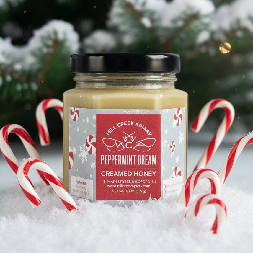 Peppermint Dream Creamed Honey, 8oz. LIMITED RELEASE!