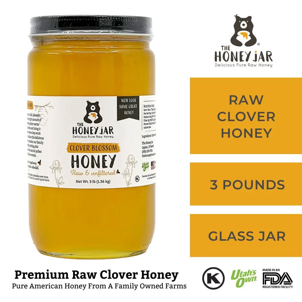 Clover Honey - Raw and Unfiltered - 1 Quart (3lbs) · 1 Quart (3 lbs)